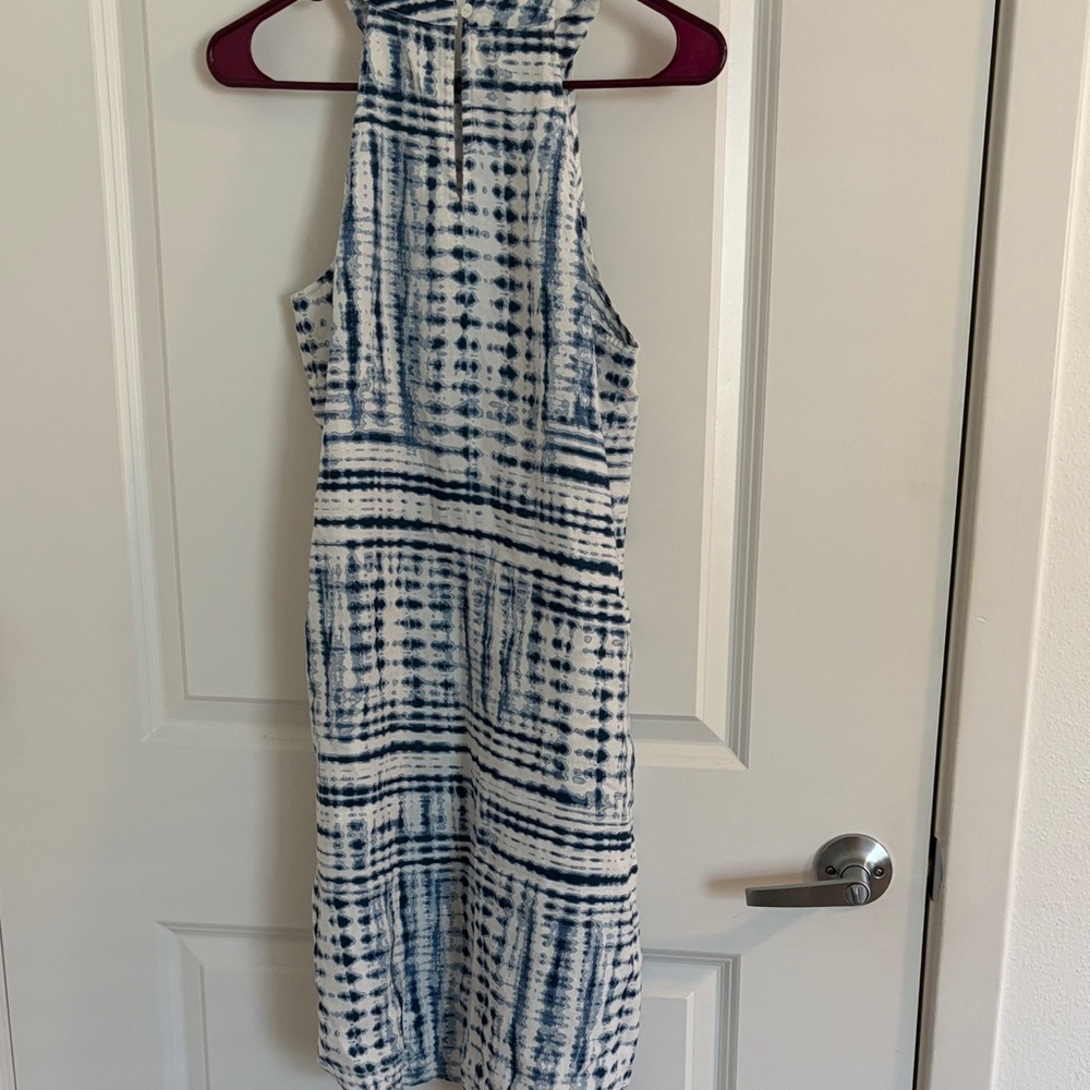 Cynthia Rowley 100% Linen Blue Tie Dye Halter Dress Size S - Picture 9 of 9
